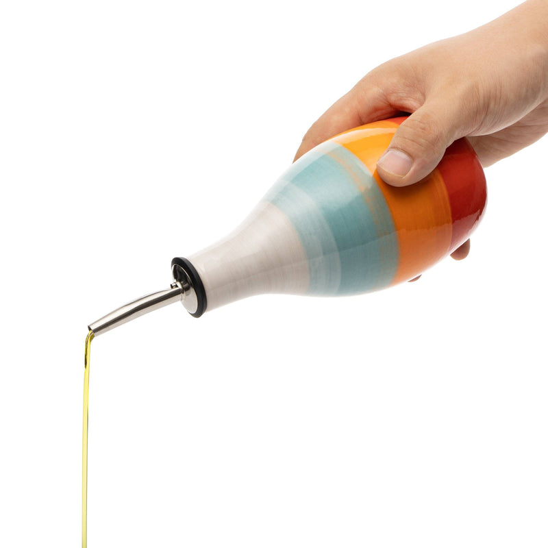 Cruet Ceramic Olive Oil Dispenser Bottle - 400ml Vinegar