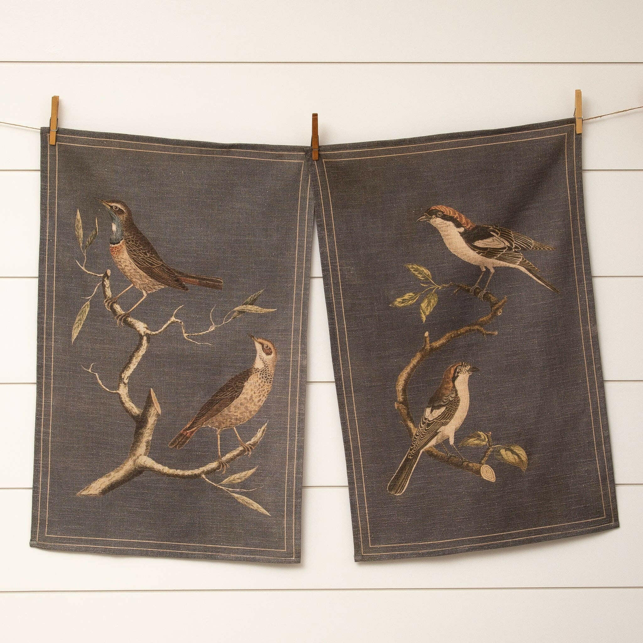 Tea Towels - Birds on Branches (Pk/02 Ast).
