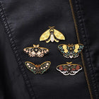 Floral Moth Butterfly Enamel Pins - Beautiful brooch pins