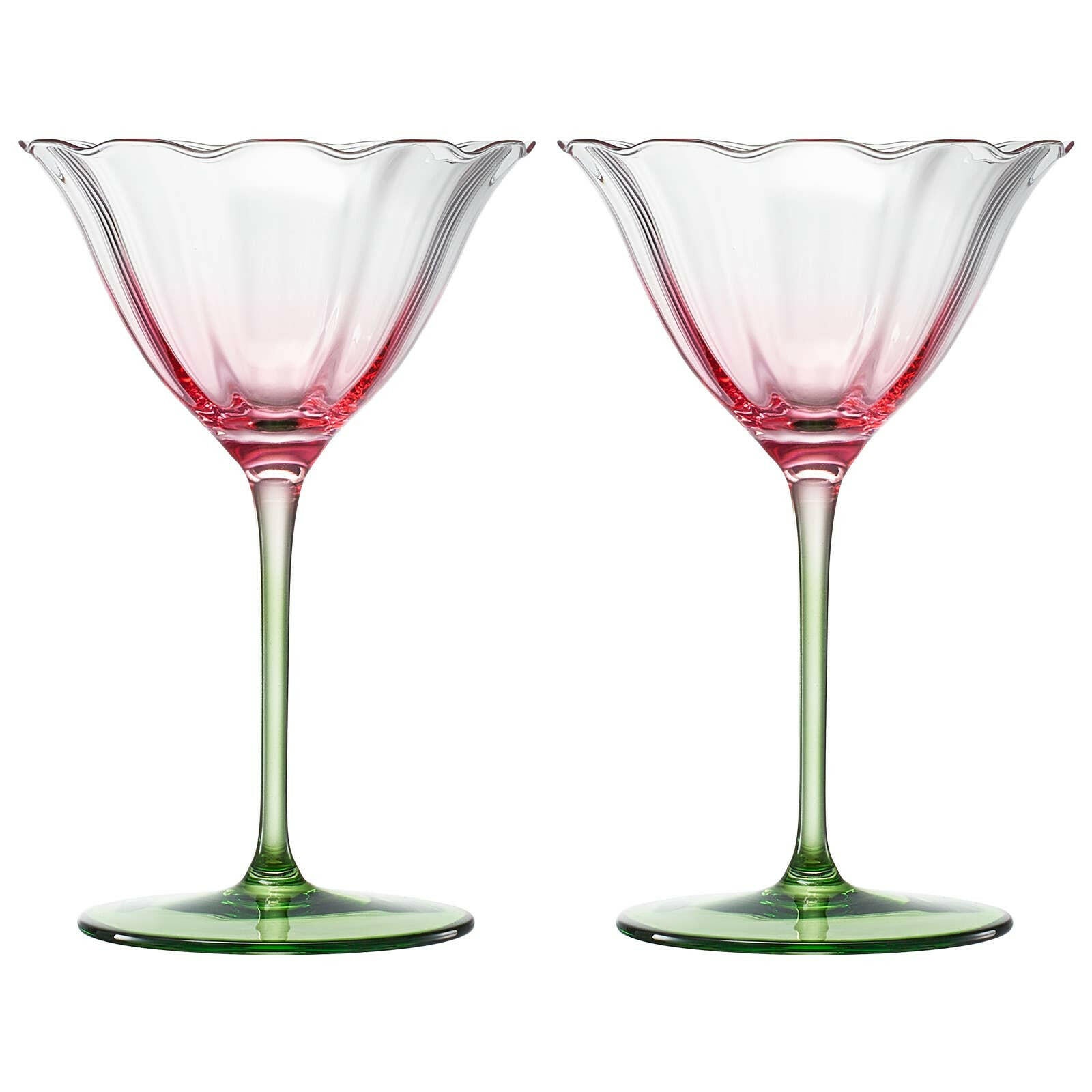 Tulip-Shaped Champagne Coupe Glass | Set of 2 | 6 oz.