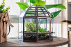 Urban Born Large Terrarium Birdcage, Glass and Metal, 10x9".