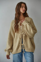 Knit Sweater Tie Front Long Sleeve Cardigan