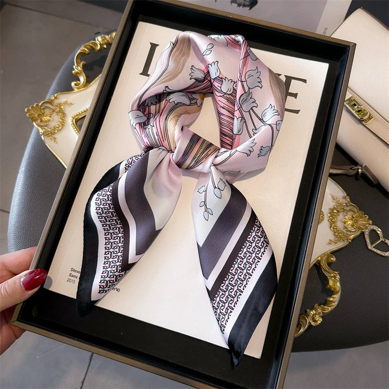 ARTISTIC PRINTED SMALL SQUARE SCARF