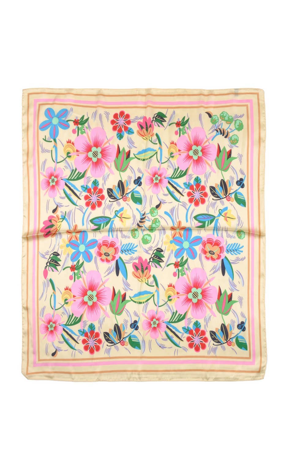 Multi Flower Pattern Square Scarf