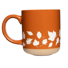 Fall Leaves Orange Stoneware Coffee Mug