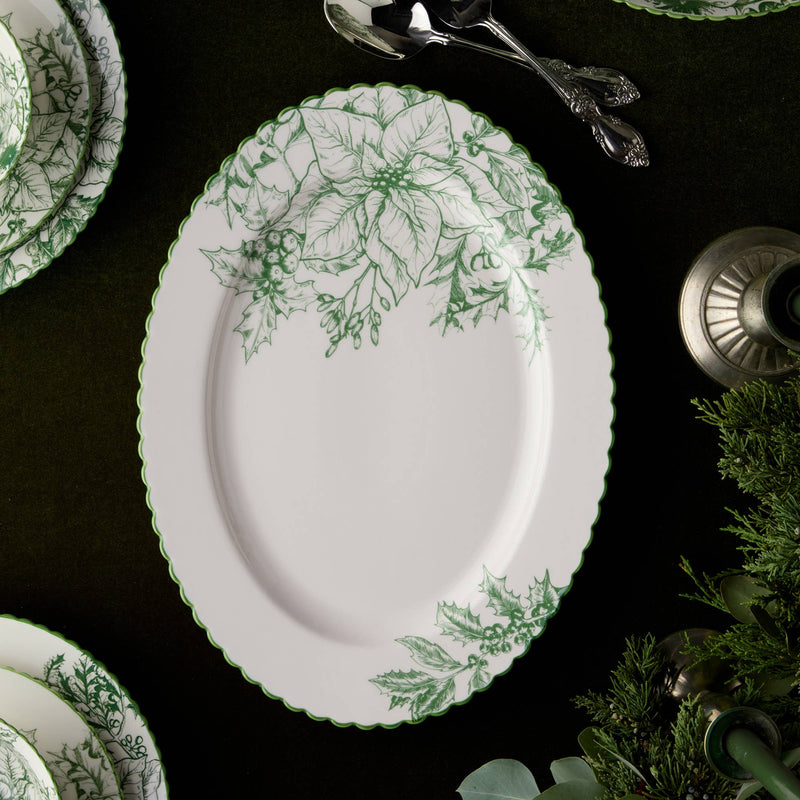 Winter Evergreen Oval Platter 16 x 12