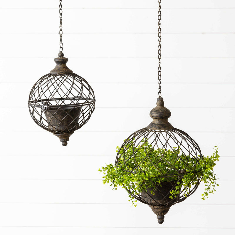 Sphere Hanging Planter (Set Of 02).