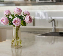17"Premium Real touch English Austin Cabbage Rose Stem.