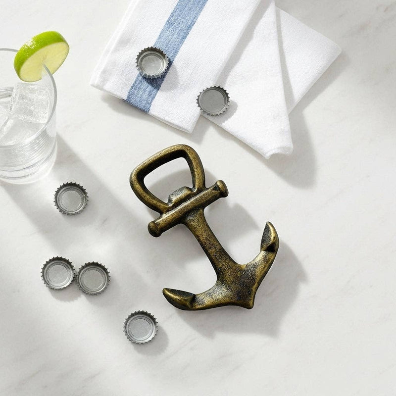 Marine Anchor Bottle Opener, Cast Iron Nautical Kitchen Bar Tool