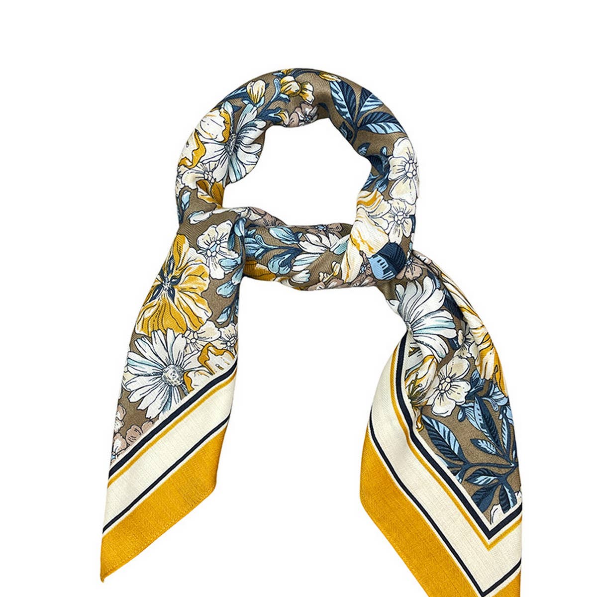 Floral Velvet Wool Scarf Shawl for Winter