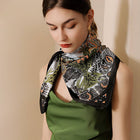 Vintage French Print Scarf – 90cm Silk Feel Square_CWASC0172
