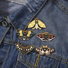 Floral Moth Butterfly Enamel Pins - Beautiful brooch pins