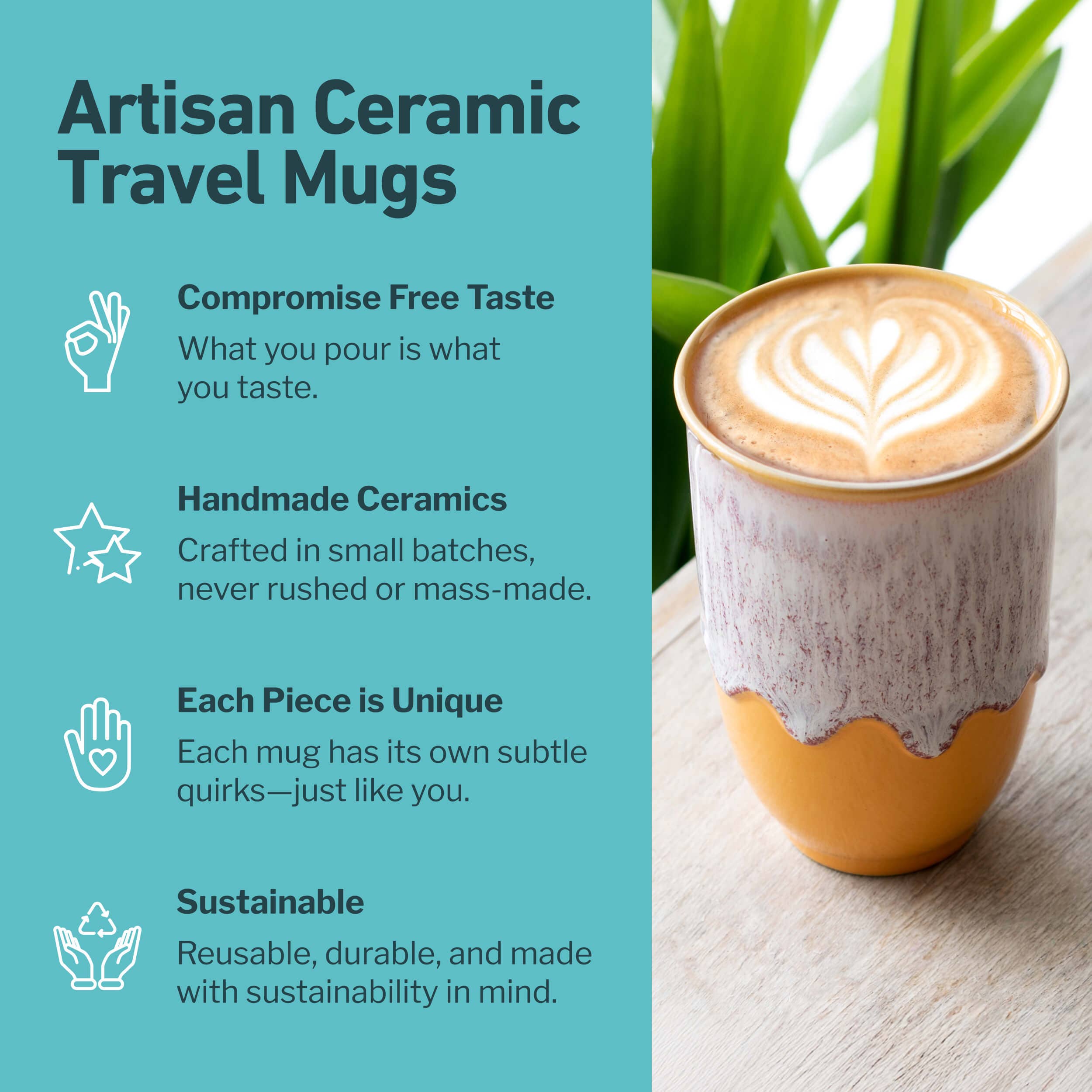 Grapefruit 12oz Ceramic Travel Mug – Reusable & Stylish