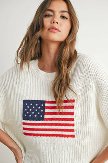 Flag Print Knit Sweater