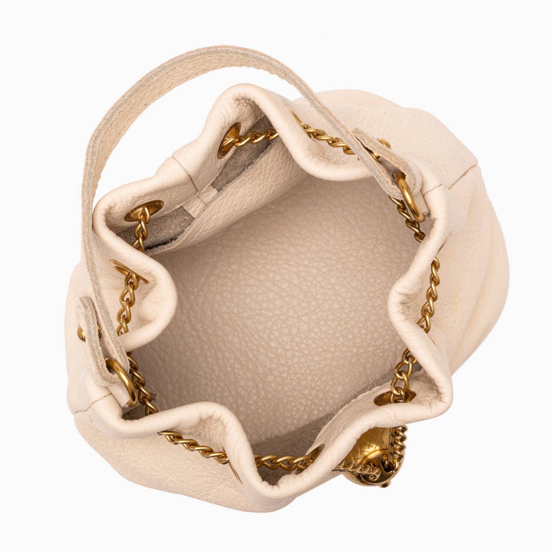 Sameera Leather Drawstring Handbag