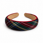 Satin Plaid Piped Headband