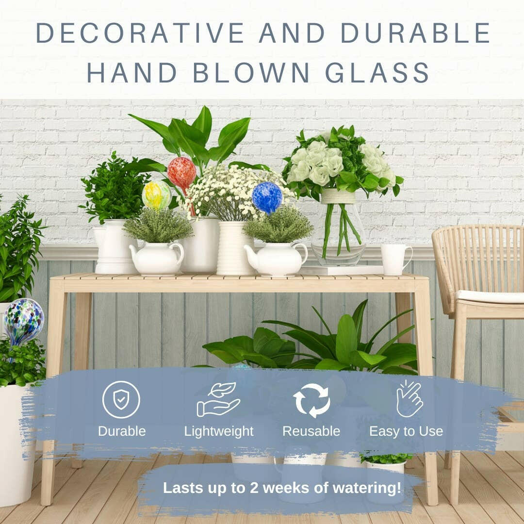 mini plant watering globes Lexi Home Self-Watering Plant Mini Aqua Globes