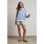 STRIPED HALF-ZIP SWEATER