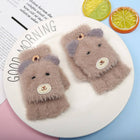 WINTER CARTOON HALF-FINGER FLIP VELVET GLOVES