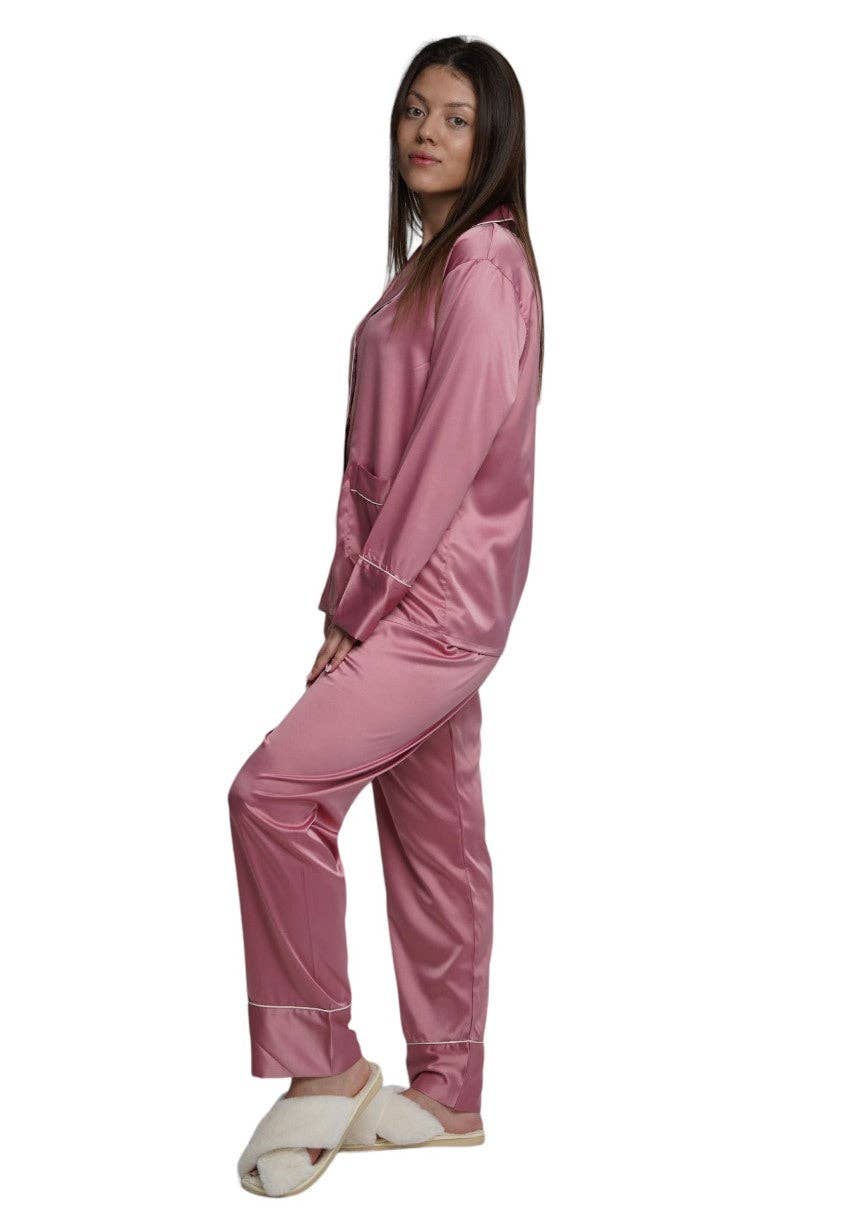 ASHLEY LONG MATTE SATIN  PAJAMAS