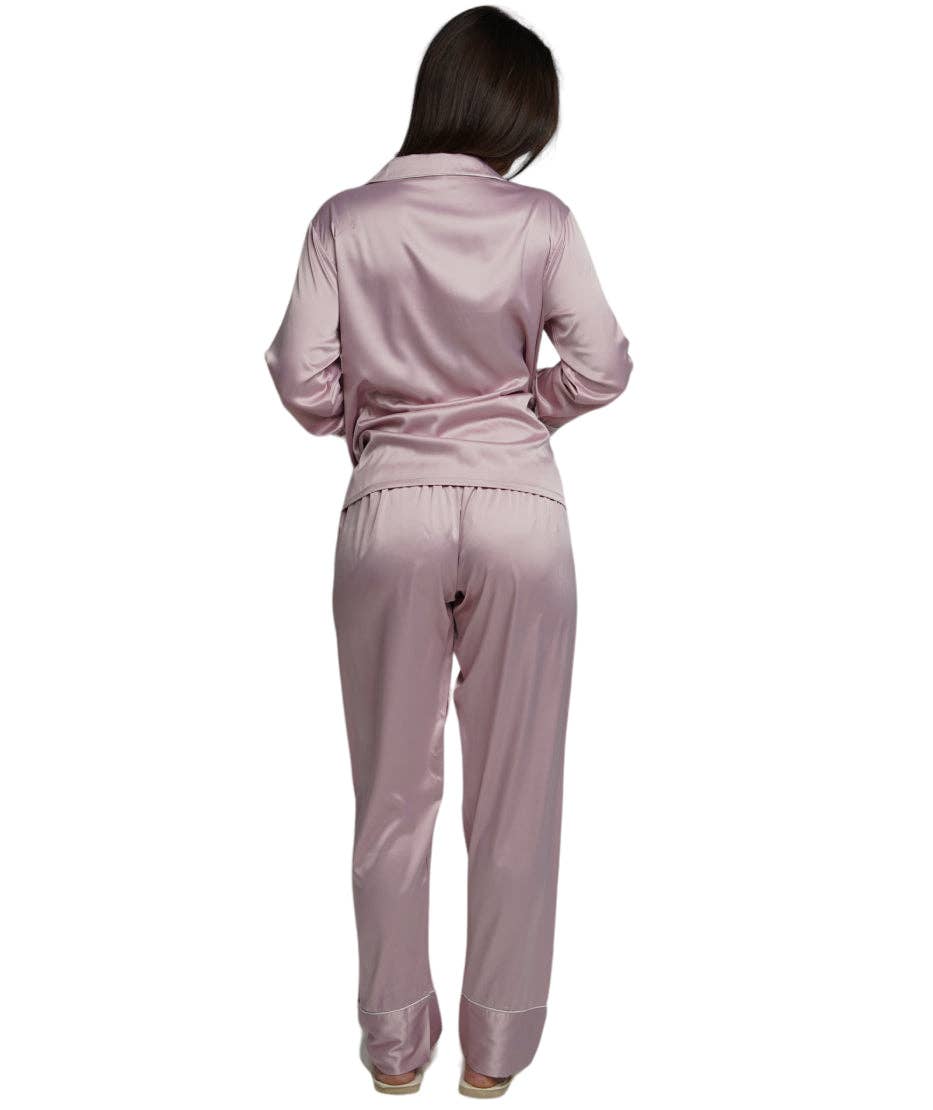 ASHLEY LONG MATTE SATIN  PAJAMAS