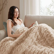 Soft Ruched 50x60" Throw Blanket, Tan
