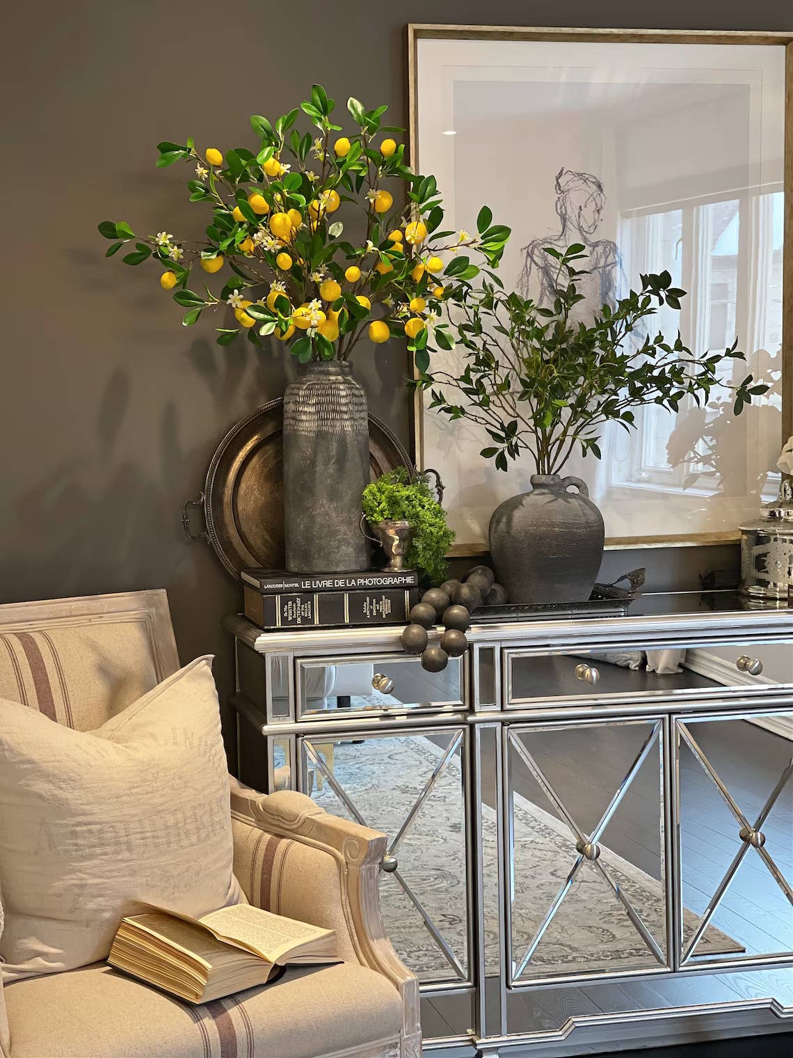 32"-Artificial Lemon Branch Decorative Fruit Stem