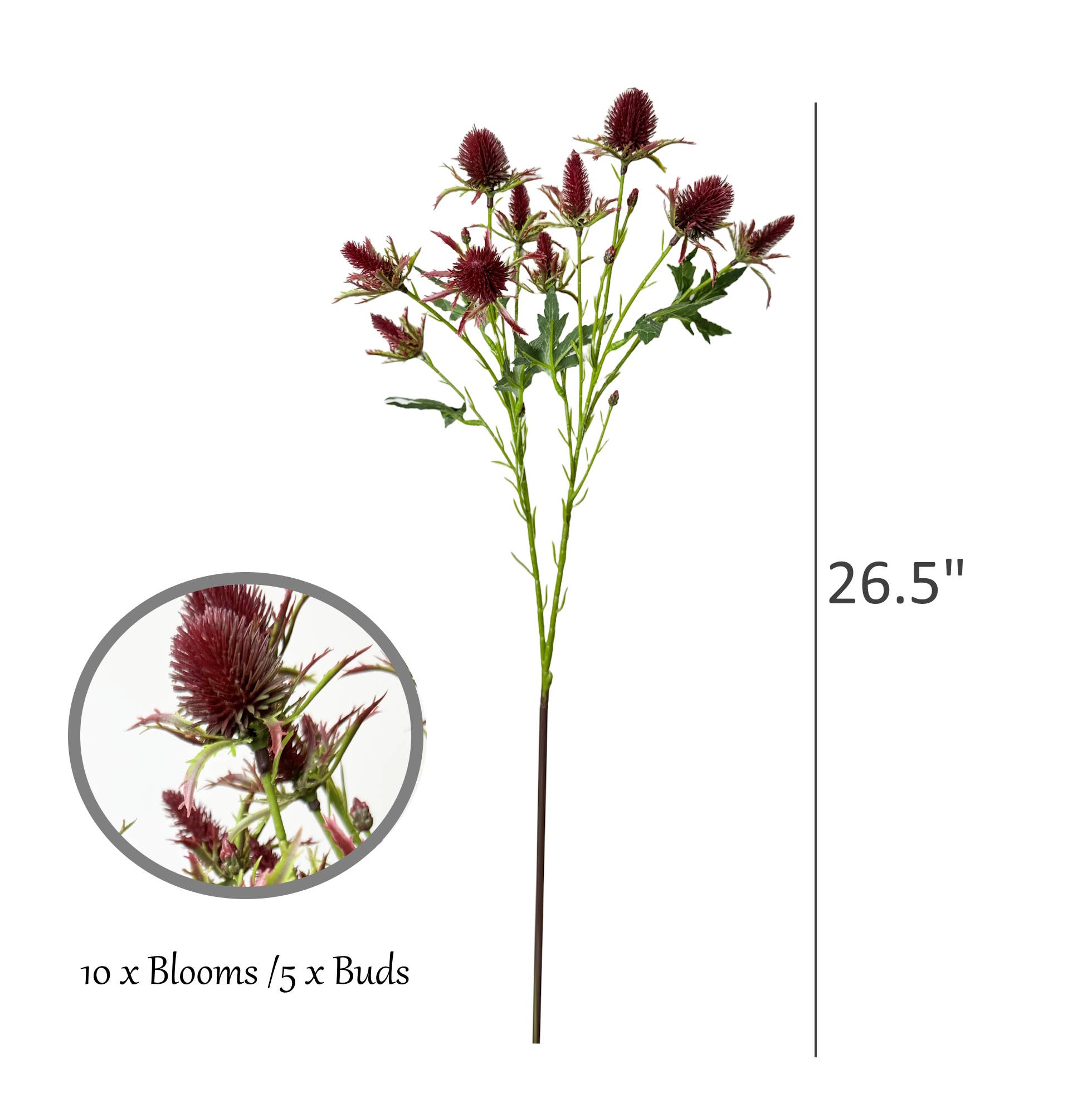 26" Artificial Thistle Eryngium Sea Holly