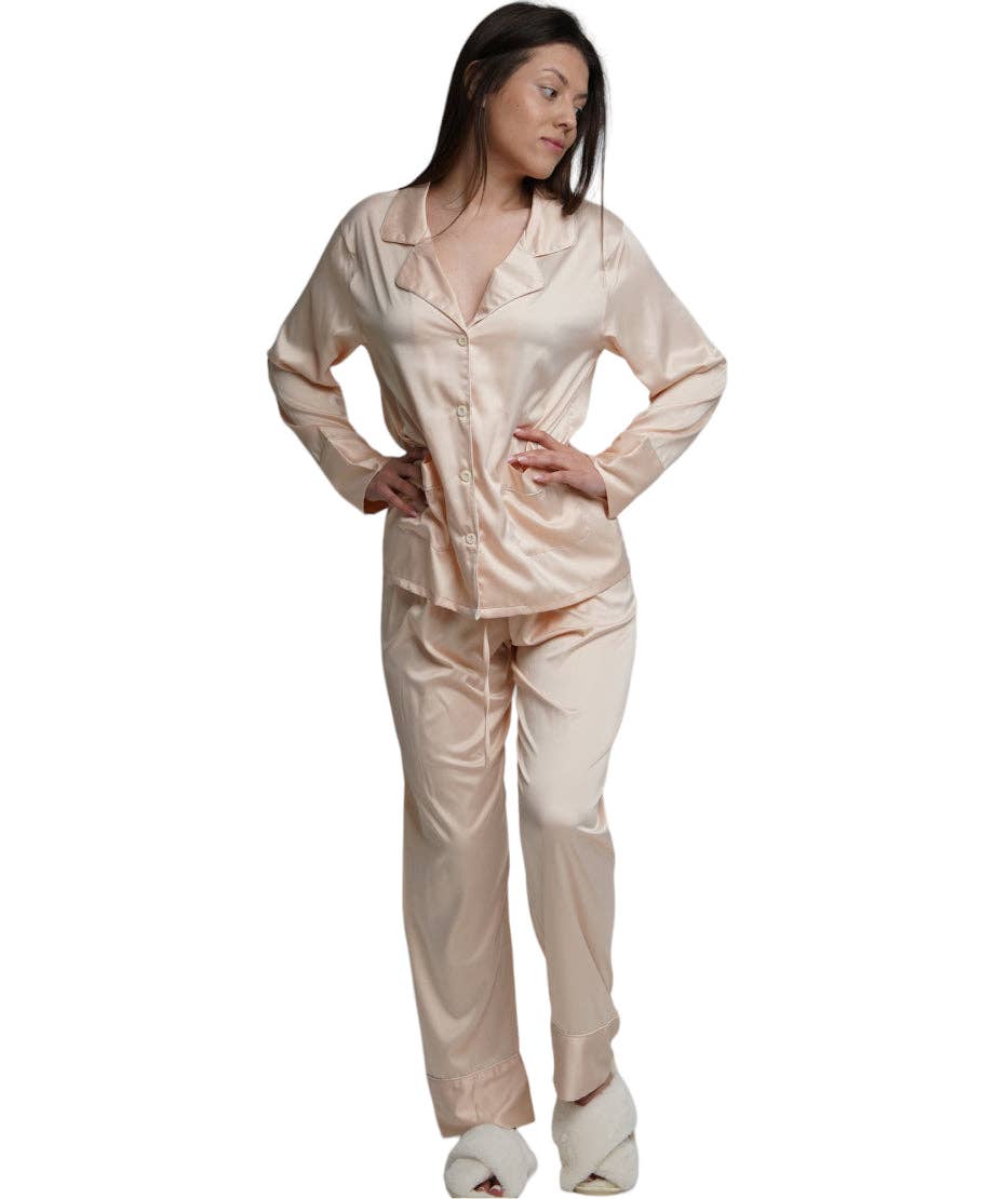 ASHLEY LONG MATTE SATIN  PAJAMAS