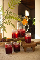 GLASS CHEERS PITCHER WITH 4 GLASSES