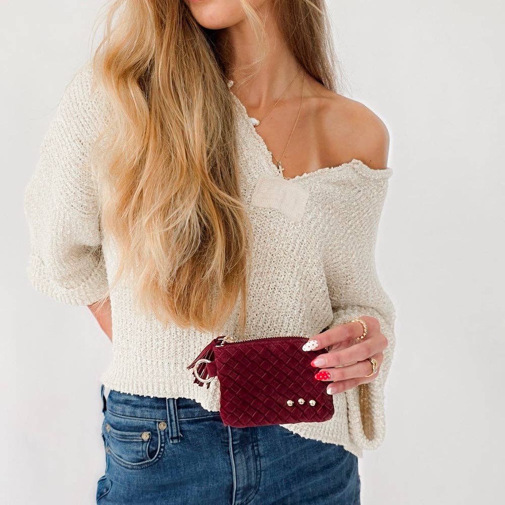 Suede Paris Card Wallet