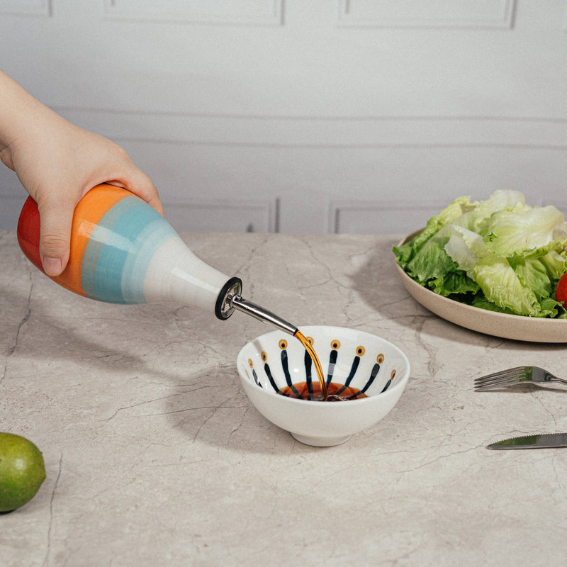 Cruet Ceramic Olive Oil Dispenser Bottle - 400ml Vinegar