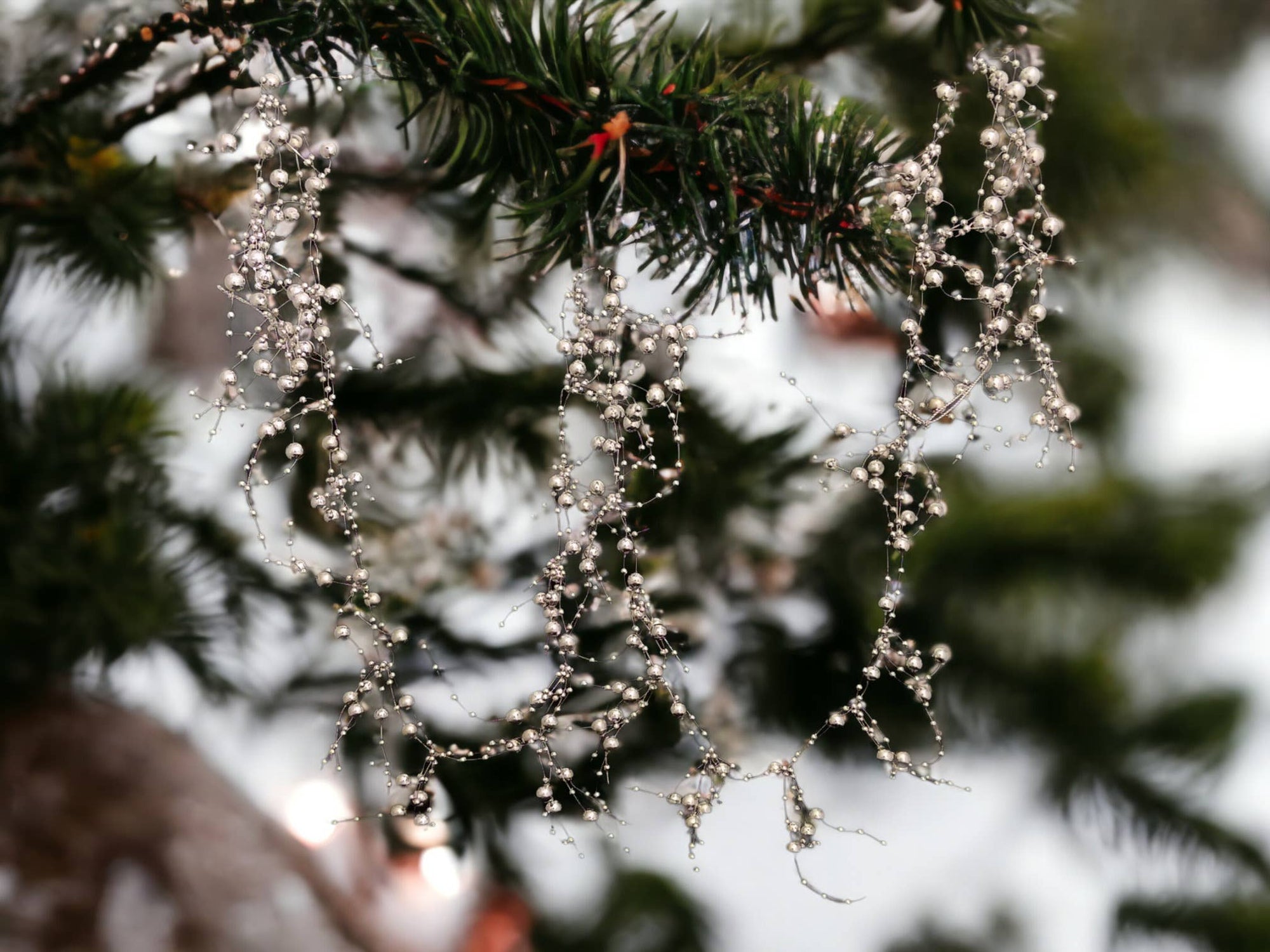 6' Silver Loose Bead Garland