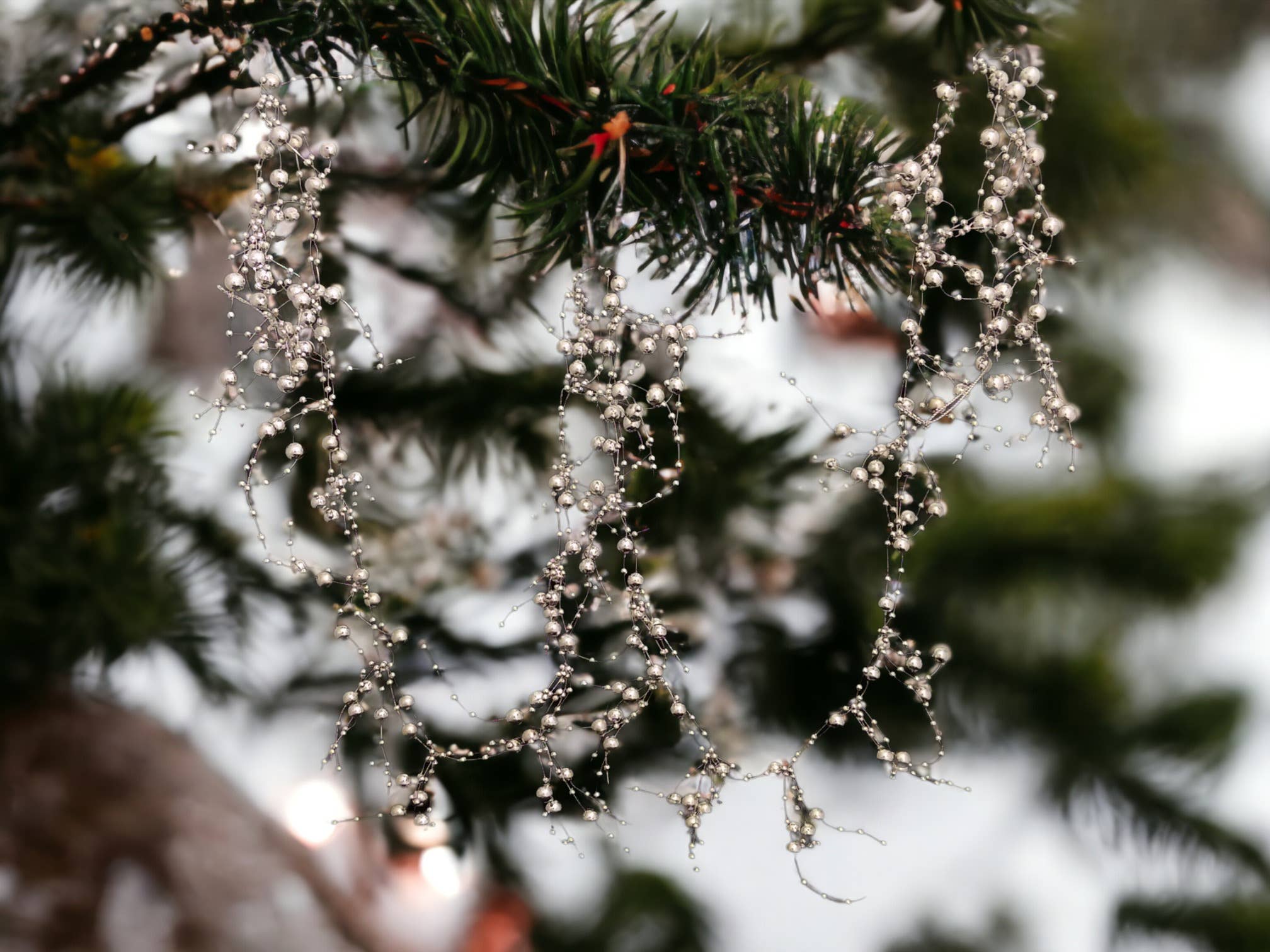 6' Silver Loose Bead Garland
