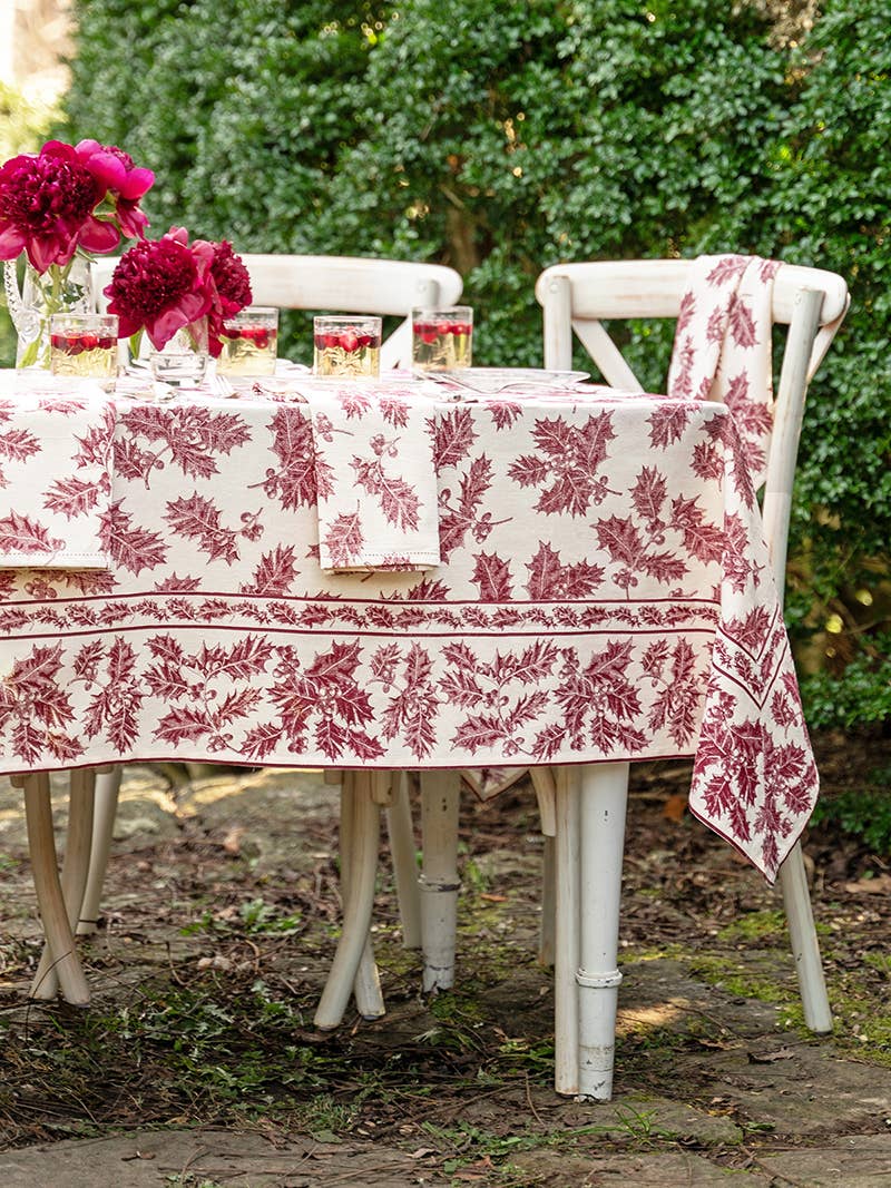Holly Toile Tablecloth - Red