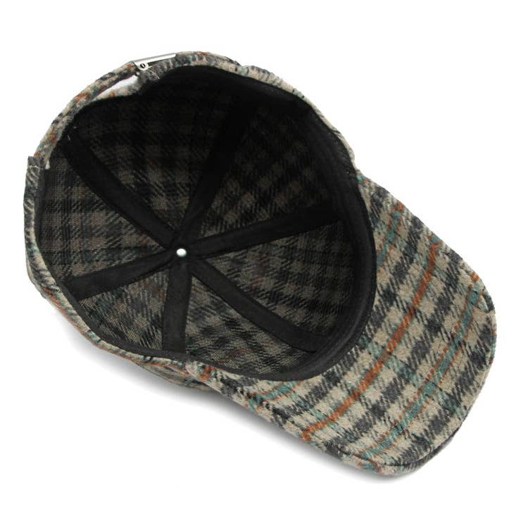 Structured Plaid Baseball Cap
