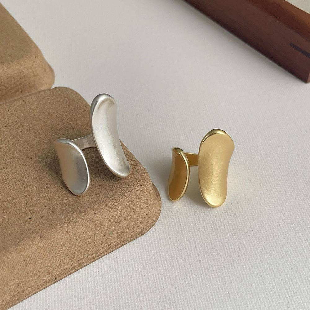 Chunky Irregular Geometric Open Adjustable Ring
