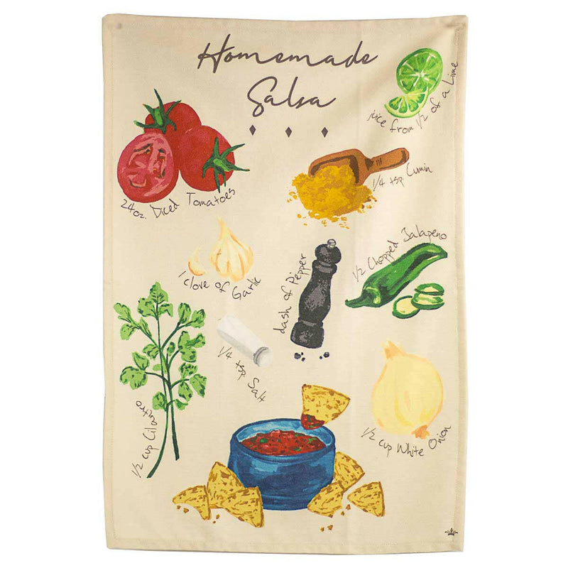Homemade Salsa Recipe Hand Towel   Cream/Multi   20x28.