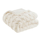 Soft Warm Ruched 50x60" Throw Blanket, Ivory