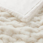 Soft Warm Ruched 50x60" Throw Blanket, Ivory