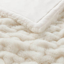 Soft Warm Ruched 50x60" Throw Blanket, Ivory