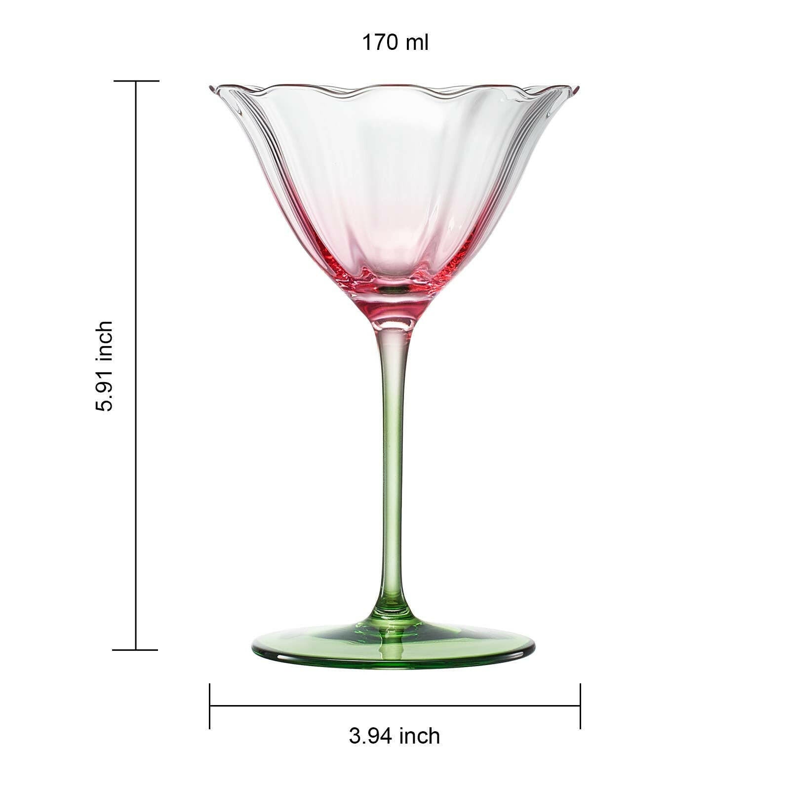 Tulip-Shaped Champagne Coupe Glass | Set of 2 | 6 oz.