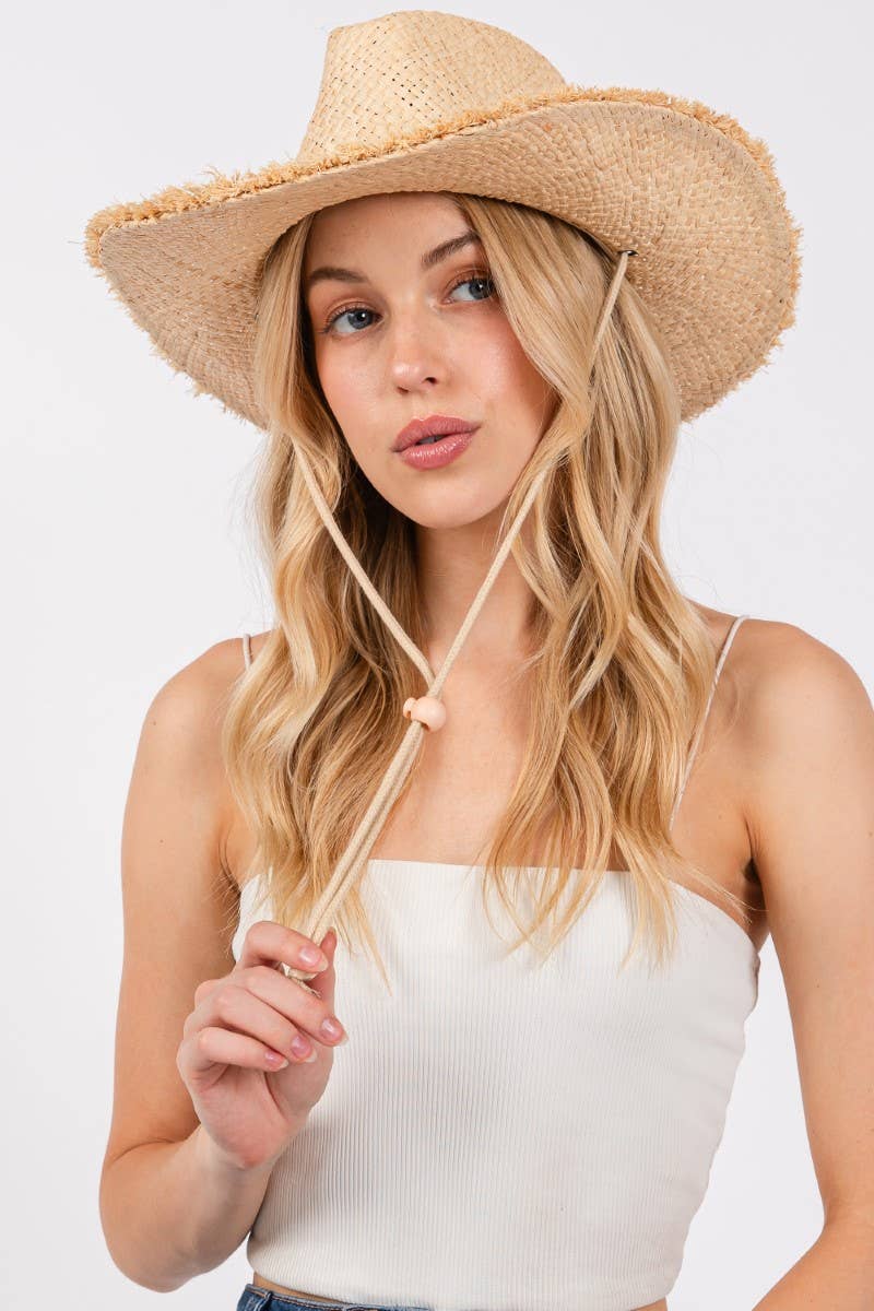 Straw Basket Weave Western Cowboy Hat