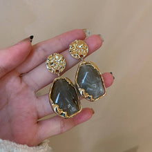 PLEATED GEOMETRIC FRENCH VINTAGE EARRINGS