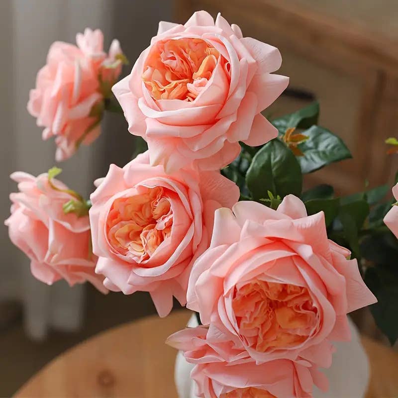 27"-Lux Faux Juliet Rose-Moisturizing Finish-5"Bloom