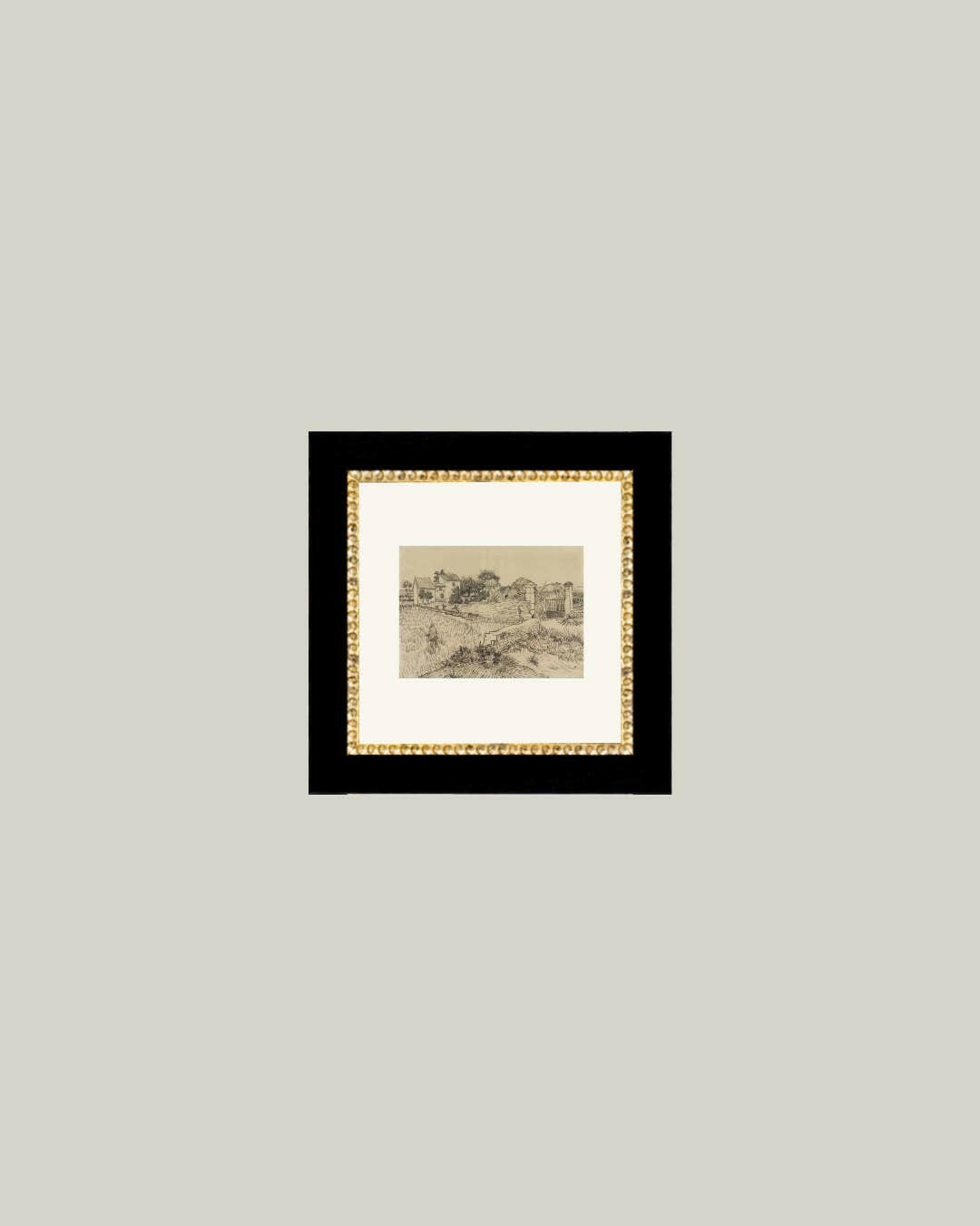 Tuscan Village Framed Antique Art.
