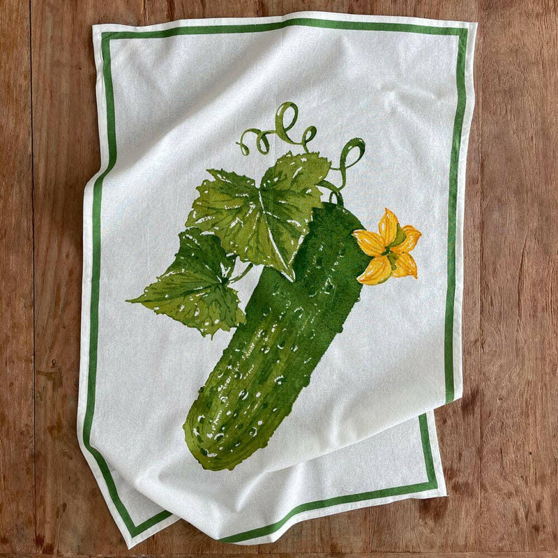 Pickling Cucumber Floursack Kitchen Towel S/2.