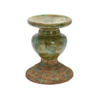 Creative Co-Op 2-Tone Sculptural Terracotta Pillar Candle Holder Distressed Green
