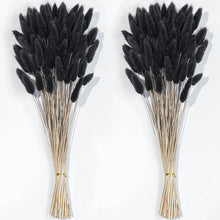 120 PCS Black Dried Pampas Grass Decor 17-inch Pompas Floral Dry Flowers for Decoration Pampas Grass in Black Tall Black Bunny Tails Dried Flowers for Boho Wedding Decor