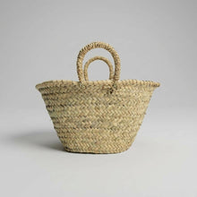 French Market Basket Palm Leaf Boho Beach Tote Bag